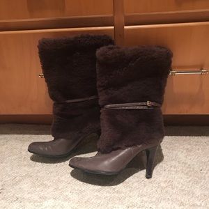 Ralph Lauren winter fur heeled boots